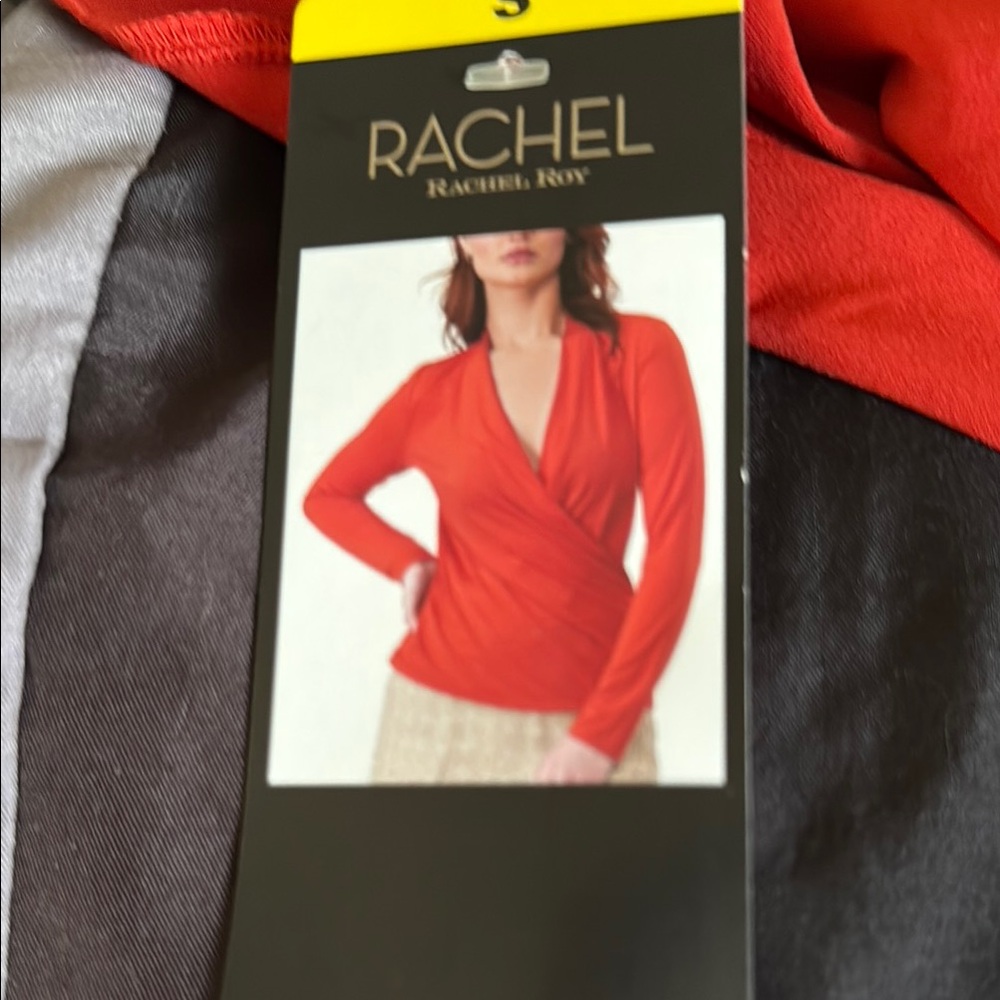 RACHEL Rachel Roy Fiery Red Wrap Blouse